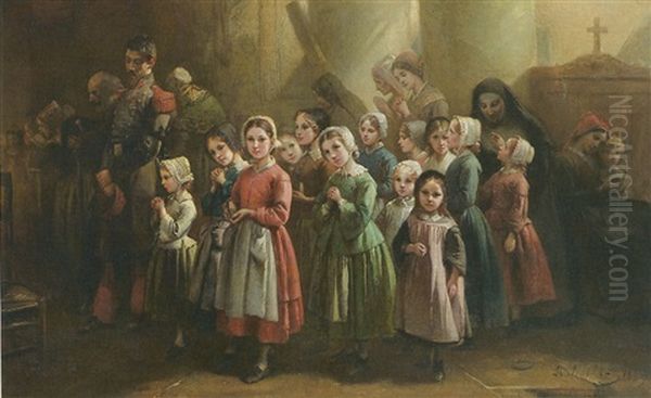 Groupe De Fillettes A L'eglise - view 1