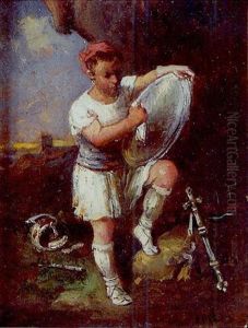 Jeune Guerrier Fourbissant Ses Armes by Francois-Louis Lanfant
