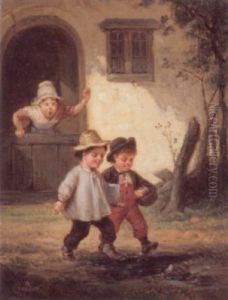 Two Naughty Boys by Francois-Louis Lanfant