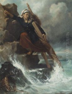 Lucy On The Rocks by Francois-Louis Lanfant