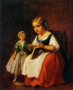 Jeux De Petite Fille by Francois-Louis Lanfant
