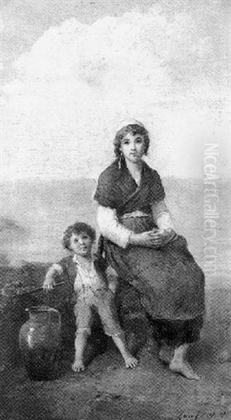 Femme De Pecheur Et Enfant - view 1