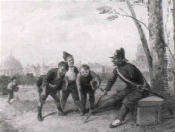 Der Kriegsveteran Und Die Schuljungen - view 1