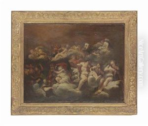 The Apotheosis Of A Saint With Noah And Other Figures - A Modello by Giovanni Lanfranco