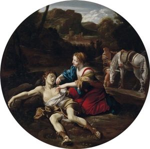 Angelica Pflegt Medoro by Giovanni Lanfranco