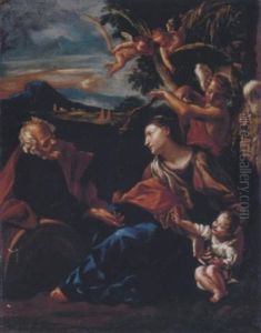 The Rest On The Flight Into Egypt by Giovanni Lanfranco