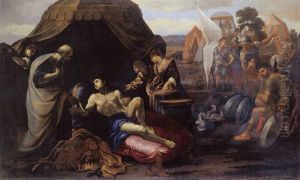 Alexandre Le Grand Montre La Lettre Calomnieuse A Son Medecin by Giovanni Lanfranco