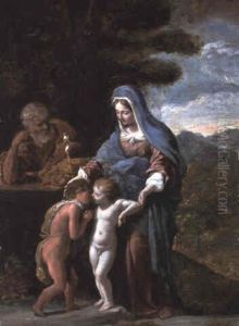 The Holy Family With The Infant St. John The Baptist by Giovanni Lanfranco
