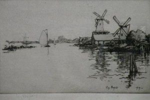 Le Canal, St Martin, Paris by Eugene Bejot