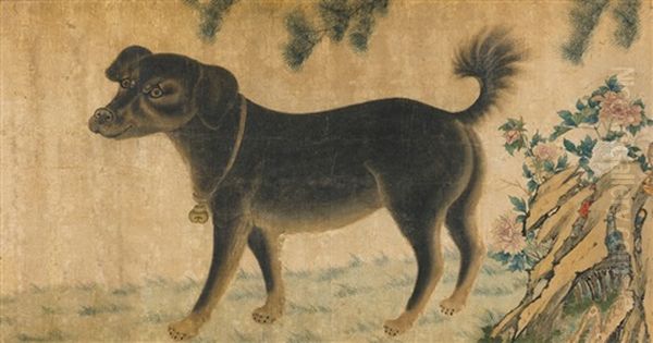 A Large Painting Of A Dog - view 1