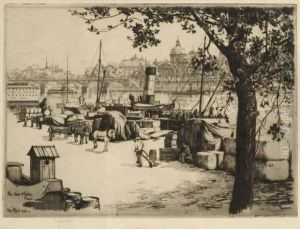 Le Pont Saint Nicolas Devant L'institut by Eugene Bejot