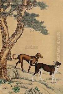 Pine Tree And Two Dogs Pine Tree And Two Dogs