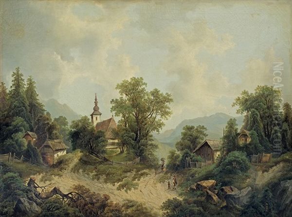 Mountain Landscape With A Church - view 1
