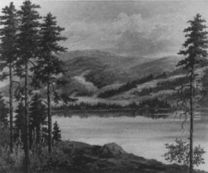 Sommerliche Mittelgebirgslandschaft Mit See by Albert Lang