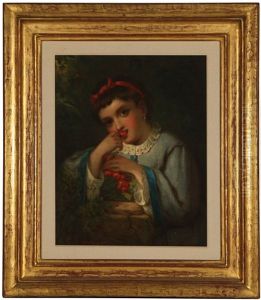 Portrait Of A Girl Eating Cherries