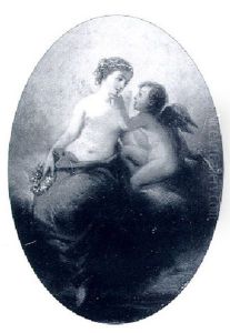 Winged Maiden With Putti by Louis Lang