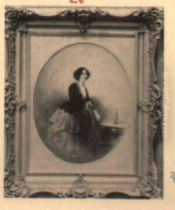 Portrait Of A Lady (the Artist's Wife?) by Louis Lang