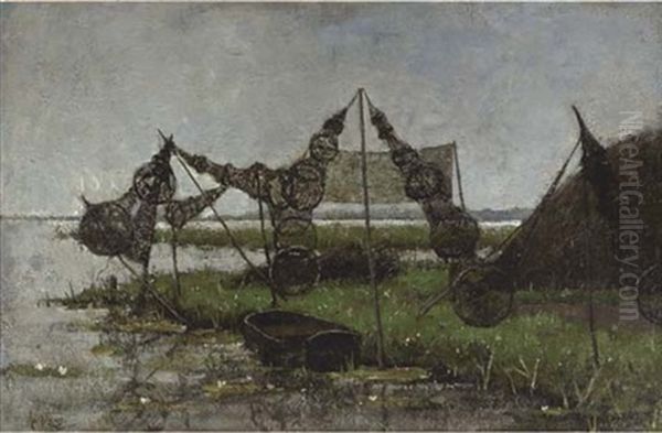 Drying The Fish-traps - view 1