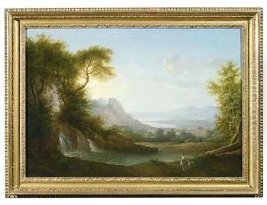 Blick Von Einer Anhohe Auf Eine Weite Sudlandische Kustenlandschaft Im Fruhen Morgenlicht