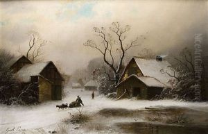 Ausflug Mit Dem Hundeschlitten by Johann Gustav Lange