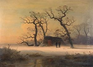 Winterabend Am Meiler
