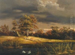 Herbstliche Landschaft Bei Abziehendem Gewitter Herbstliche Landschaft Bei Abziehendem Gewitter