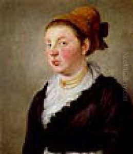 Bildnis Einer Jungen Frau Mit Einer Oberosterreichischen Goldhaube by Joseph Lange