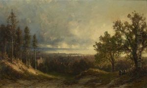 Landschaft Mit Ausblick Auf Einen See