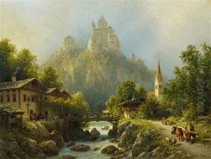Die Trostburg Im Eisacktal Bei Klausen by Julius Lange