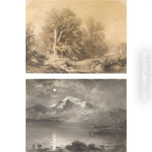 Chiaro Di Luna Sul Lago Alpino (+ Scena Di Caccia Nel Bosco; Pair)