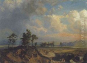 Landschaft Mit Regenbogen by Julius Lange