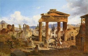 Das Tor Der Athena Archegetis In Athen Und Die Romische Agora Von Westen by Ludwig Lange