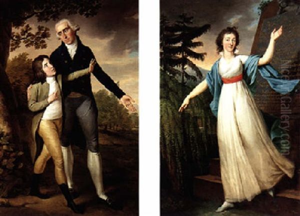 Portrait Of Graf Von Auersberg With His Son, A Landscape Beyond - view 1