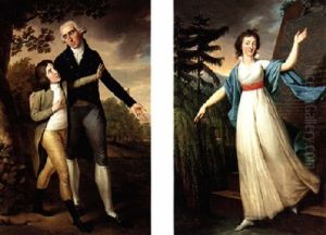 Portrait Of Graf Von Auersberg With His Son, A Landscape Beyond