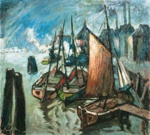 Fishmarket In Hamburg by Willi Otto Max Lange