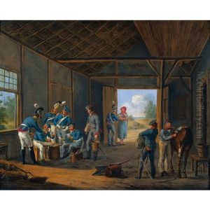 Spielende Soldaten Im Quartier by Dirk Langendyk