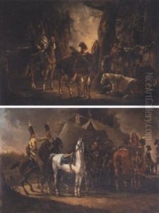 Military Encampment With Cavalry