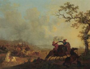 A Cavalry Engagement by Jan Anthonie Langendyk