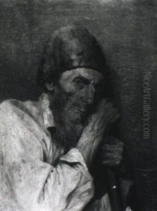Alter Hirte, Auf Einen Stock Gest_tzt by Ludwig Von Langenmantel
