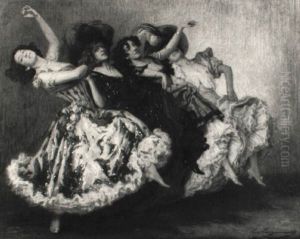 Can-can Tanzerinnen by Ludwig Von Langenmantel