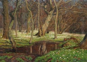 Spring Day In The Woods by Olaf Viggo Peter Langer