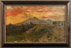 Blick Auf Pompeji Mit Dem Vesuv Im Hintergrund