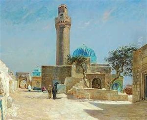 Parti Fra Kaukasus Med En Minaret I Shichowa