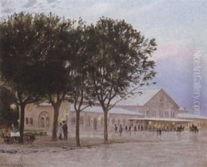 Folkeliv Foran Den Gamle Hovedbanegard