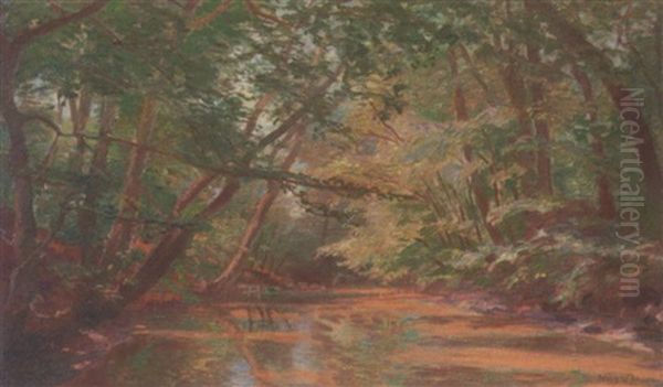 Woodland Landscape With Stream - view 1
