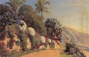 Parti Fra Menton Med Blomstrende Mur
