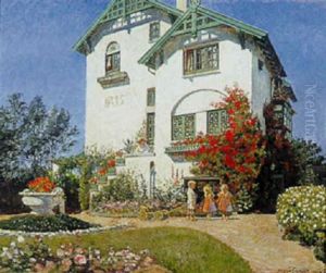 Min Lille Grethe Pa Sin Konfirmationstag, Haveexterior by Olaf Viggo Peter Langer