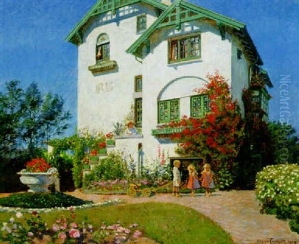 Children Playing In A Summer Garden - view 1