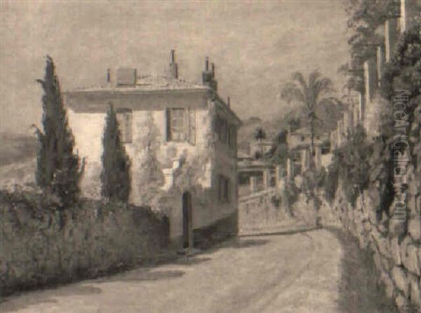 Vej Gennem Italiensk Bjergby, Sommer - view 1
