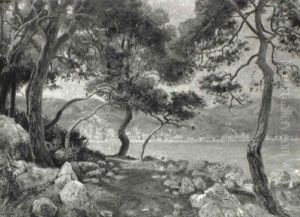 Cap Martin Ved Menton by Olaf Viggo Peter Langer